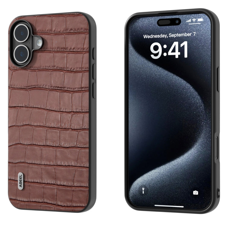 ABEEL Crocodile Texture Genuine Leather Phone Case, For iPhone 16 Pro Max, For iPhone 16 Pro, For iPhone 16 Plus, For iPhone 16, For iPhone 15 Pro Max, For iPhone 15 Pro Apple Accessories - APEXEL INDIA - Mobile Lens - Mobile Camera Lens - Cellphone Accessories - Phone Lens - Smartphone Lens