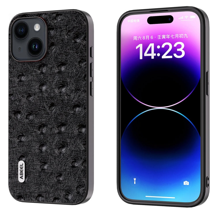 ABEEL Genuine Leather Ostrich Texture Phone Case Apple Accessories - APEXEL INDIA - Mobile Lens - Mobile Camera Lens - Cellphone Accessories - Phone Lens - Smartphone Lens