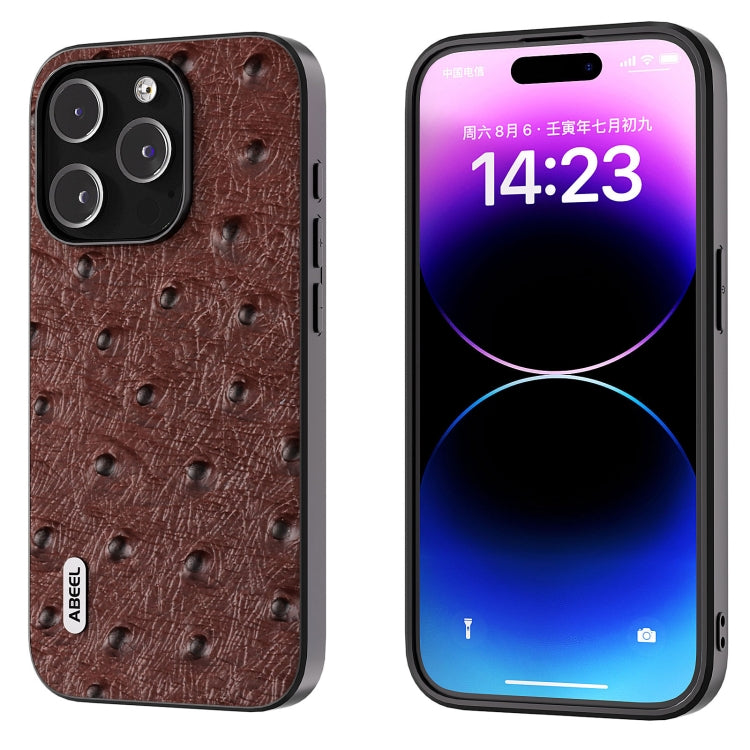 ABEEL Genuine Leather Ostrich Texture Phone Case Apple Accessories - APEXEL INDIA - Mobile Lens - Mobile Camera Lens - Cellphone Accessories - Phone Lens - Smartphone Lens