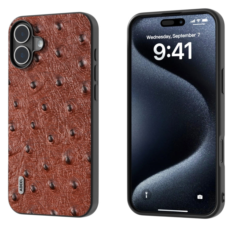 ABEEL Genuine Leather Ostrich Texture Phone Case Apple Accessories - APEXEL INDIA - Mobile Lens - Mobile Camera Lens - Cellphone Accessories - Phone Lens - Smartphone Lens