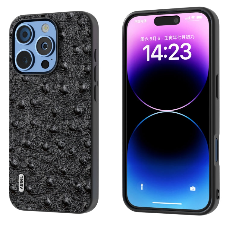 ABEEL Genuine Leather Ostrich Texture Phone Case Apple Accessories - APEXEL INDIA - Mobile Lens - Mobile Camera Lens - Cellphone Accessories - Phone Lens - Smartphone Lens