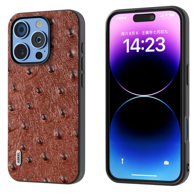 ABEEL Genuine Leather Ostrich Texture Phone Case Apple Accessories - APEXEL INDIA - Mobile Lens - Mobile Camera Lens - Cellphone Accessories - Phone Lens - Smartphone Lens