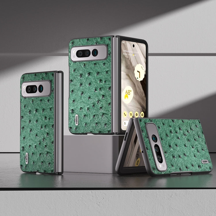 ABEEL Genuine Leather Ostrich Texture Phone Case, For Google Pixel 9 Pro Fold, For Google Pixel Fold Mobile Accessories - APEXEL INDIA - Mobile Lens - Mobile Camera Lens - Cellphone Accessories - Phone Lens - Smartphone Lens