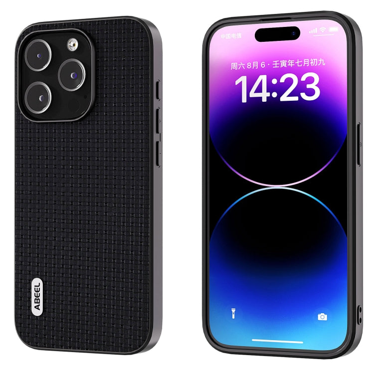 ABEEL Genuine Leather Luxury Black Edge Phone Case, For iPhone 14 Pro, For iPhone 14 Pro Max Apple Accessories - APEXEL INDIA - Mobile Lens - Mobile Camera Lens - Cellphone Accessories - Phone Lens - Smartphone Lens