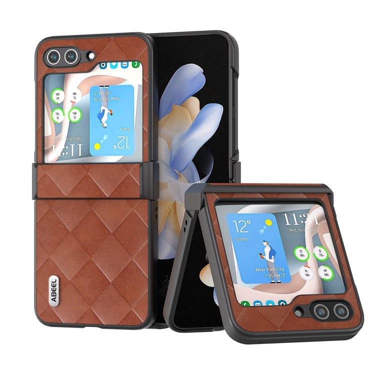 ABEEL Weave Plaid PU Phone Case, For Samsung Galaxy Z Flip5 Samsung Accessories - APEXEL INDIA - Mobile Lens - Mobile Camera Lens - Cellphone Accessories - Phone Lens - Smartphone Lens
