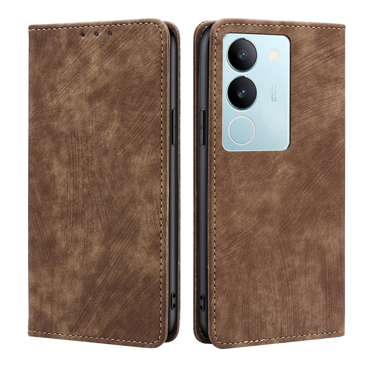 RFID Anti-theft Brush Magnetic Leather Phone Case, For vivo V29e 5G, For vivo Y35+ 5G, For vivo S17 5G / S17 Pro 5G, For vivo iQOO Neo 8 / 8 Pro 5G