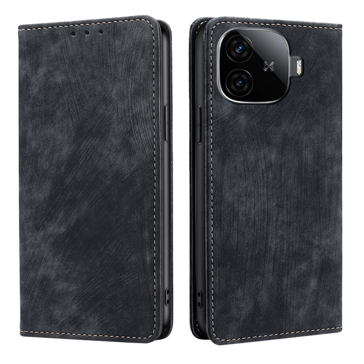 RFID Anti-theft Brush Magnetic Leather Phone Case, For vivo iQOO Z9 Turbo, For vivo Y03 4G, For vivo Y100 5G IDN, For vivo Y78T 5G / iQOO Z8x 5G