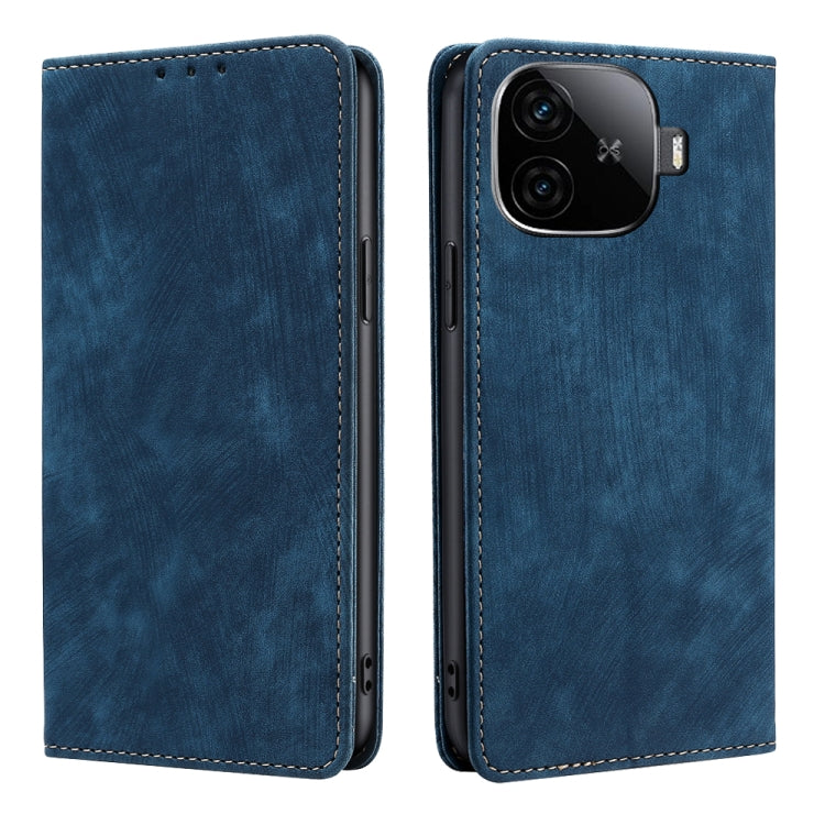 RFID Anti-theft Brush Magnetic Leather Phone Case, For vivo iQOO Z9 Turbo, For vivo Y03 4G, For vivo Y100 5G IDN, For vivo Y78T 5G / iQOO Z8x 5G