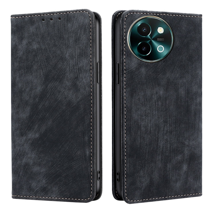 RFID Anti-theft Brush Magnetic Leather Phone Case, For vivo X100s, For vivo Y38 5G / T3x Global, For vivo V30e 5G Global, For vivo iQOO Z9x 5G