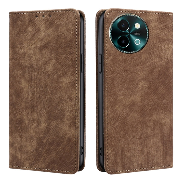 RFID Anti-theft Brush Magnetic Leather Phone Case, For vivo X100s, For vivo Y38 5G / T3x Global, For vivo V30e 5G Global, For vivo iQOO Z9x 5G