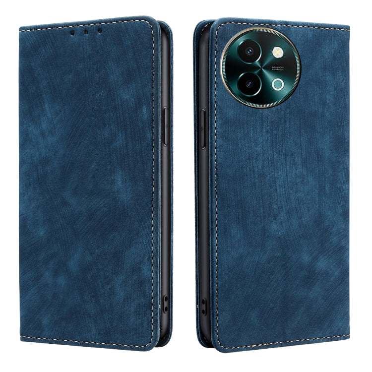 RFID Anti-theft Brush Magnetic Leather Phone Case, For vivo X100s, For vivo Y38 5G / T3x Global, For vivo V30e 5G Global, For vivo iQOO Z9x 5G