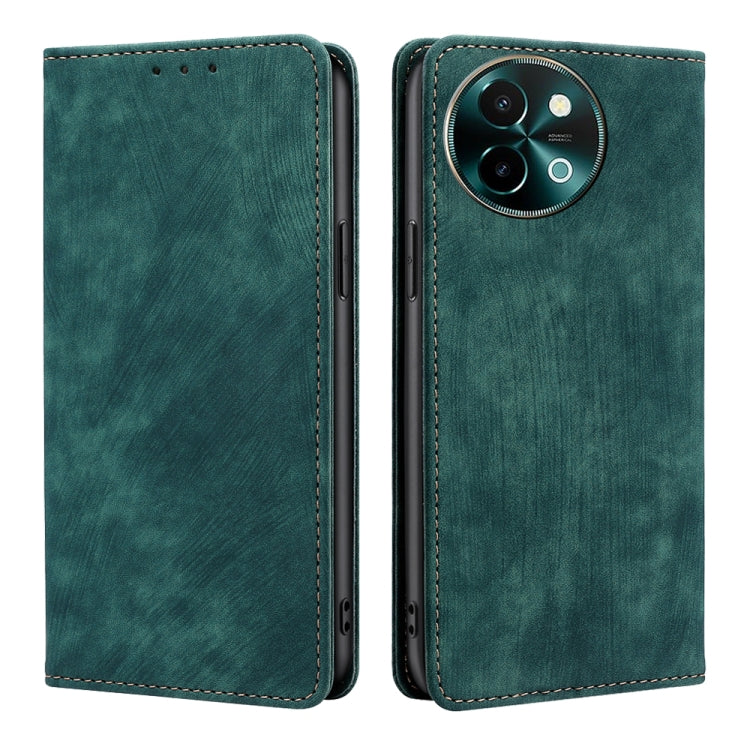 RFID Anti-theft Brush Magnetic Leather Phone Case, For vivo X100s, For vivo Y38 5G / T3x Global, For vivo V30e 5G Global, For vivo iQOO Z9x 5G