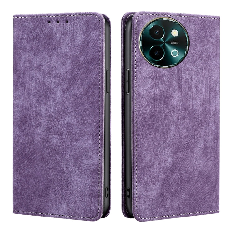 RFID Anti-theft Brush Magnetic Leather Phone Case, For vivo X100s, For vivo Y38 5G / T3x Global, For vivo V30e 5G Global, For vivo iQOO Z9x 5G