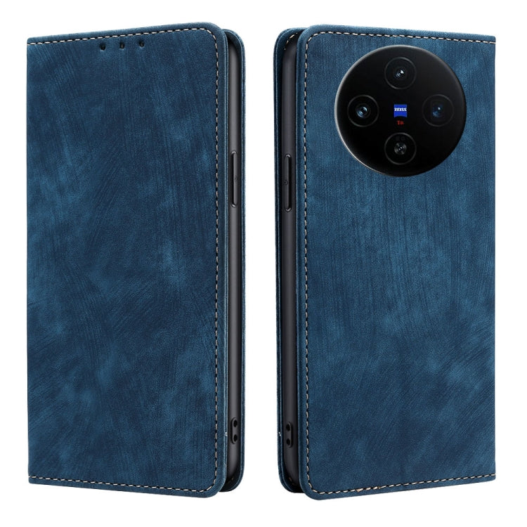 RFID Anti-theft Brush Magnetic Leather Phone Case, For vivo X100s, For vivo Y38 5G / T3x Global, For vivo V30e 5G Global, For vivo iQOO Z9x 5G