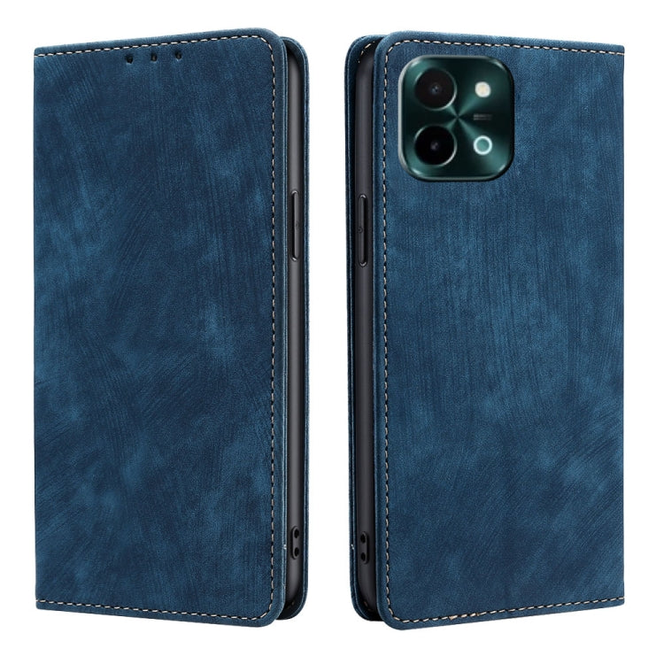 RFID Anti-theft Brush Magnetic Leather Phone Case, For vivo X200 Pro 5G, For vivo S19 Pro, For vivo S19, For vivo Y28 4G