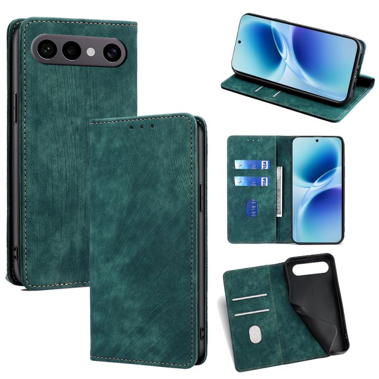 RFID Anti-theft Brush Magnetic Leather Phone Case, For vivo V70 FE 5G, For vivo Y05 4G, For vivo Y500i 5G, For vivo S50 Pro mini 5G