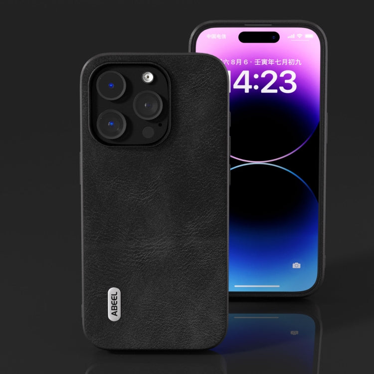 ABEEL Cowhide Texture PU Phone Case, For iPhone 15 Pro Max, For iPhone 15 Plus, For iPhone 15, For iPhone 15 Pro