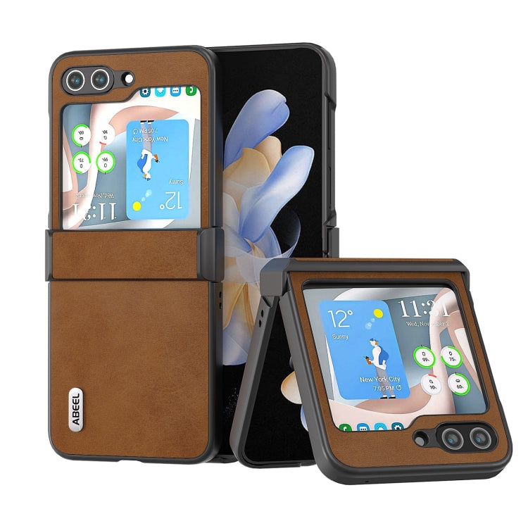 ABEEL Two-color Calf Texture PU Phone Case, For Samsung Galaxy Z Flip6, For Samsung Galaxy Z Flip5 Samsung Accessories - APEXEL INDIA - Mobile Lens - Mobile Camera Lens - Cellphone Accessories - Phone Lens - Smartphone Lens