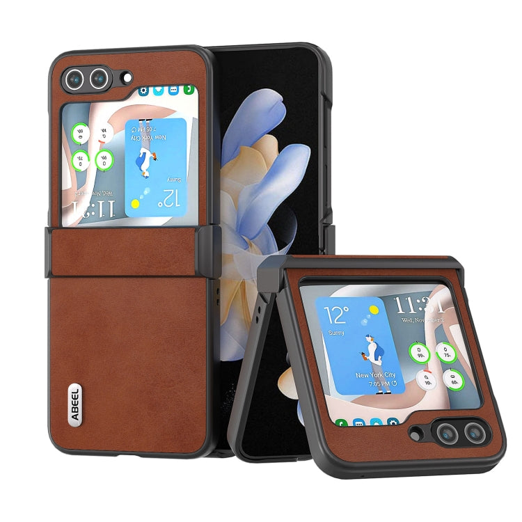 ABEEL Two-color Calf Texture PU Phone Case, For Samsung Galaxy Z Flip6, For Samsung Galaxy Z Flip5 Samsung Accessories - APEXEL INDIA - Mobile Lens - Mobile Camera Lens - Cellphone Accessories - Phone Lens - Smartphone Lens