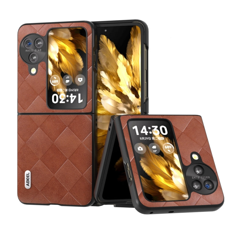 ABEEL Weave Plaid PU Phone Case, For OPPO Reno 10 / 10 Pro Global, For OPPO Find N3 Flip, For OPPO Find N3