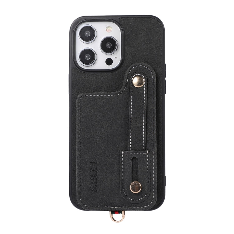 ABEEL Litchi Texture Card Bag PU Phone Case, For iPhone 14 Pro, For iPhone 14 Pro Max