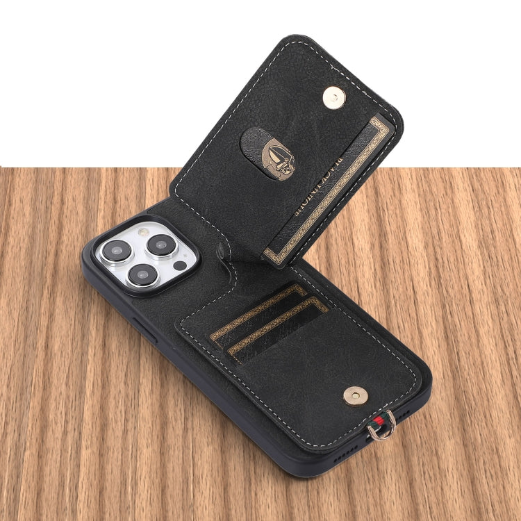 ABEEL Litchi Texture Card Bag PU Phone Case, For iPhone 14 Pro, For iPhone 14 Pro Max