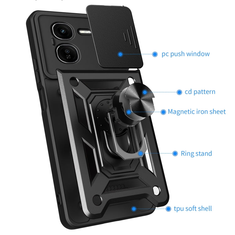 Sliding Camera Cover Design TPU+PC Phone Case, For vivo iQOO Z9x, For vivo iQOO Z9 Turbo 5G, For vivo Y03