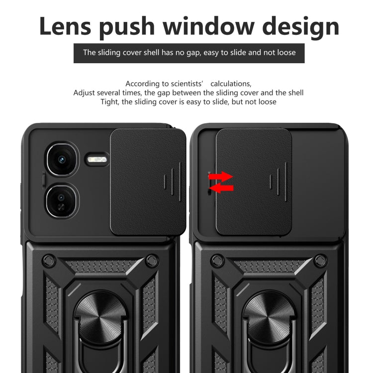 Sliding Camera Cover Design TPU+PC Phone Case, For vivo iQOO Z9x, For vivo iQOO Z9 Turbo 5G, For vivo Y03
