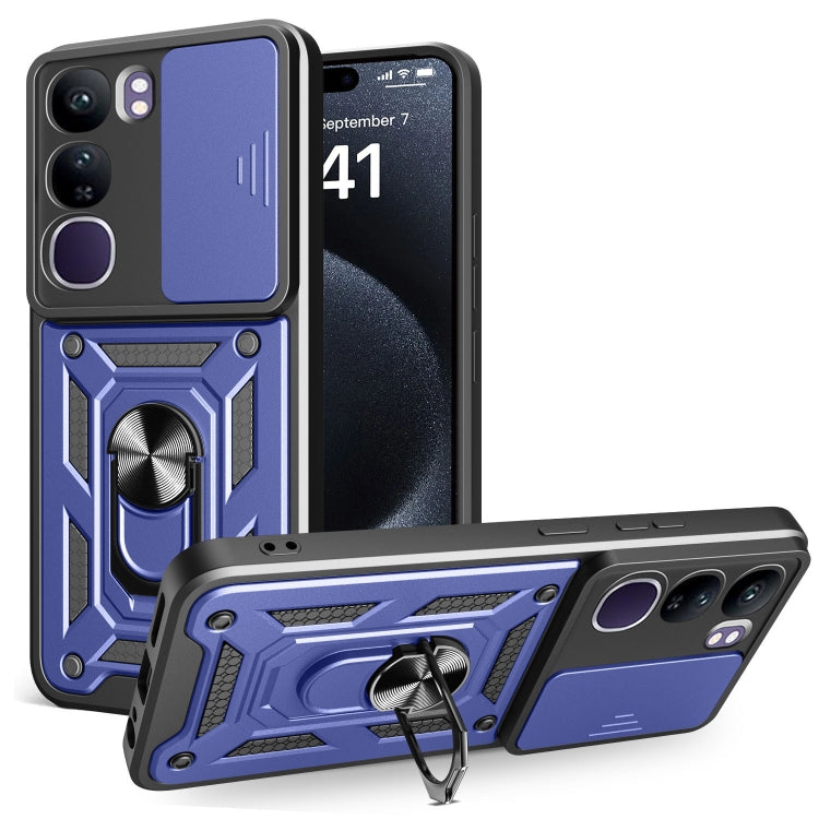 Sliding Camera Cover Design TPU+PC Phone Case, For vivo V40 Lite 5G IDN, For vivo Y300 Pro Global, For vivo iQOO Z9s Pro 5G India