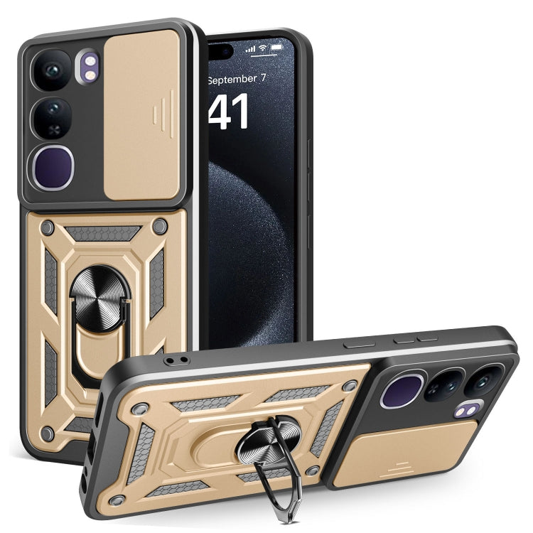 Sliding Camera Cover Design TPU+PC Phone Case, For vivo V40 Lite 5G IDN, For vivo Y300 Pro Global, For vivo iQOO Z9s Pro 5G India