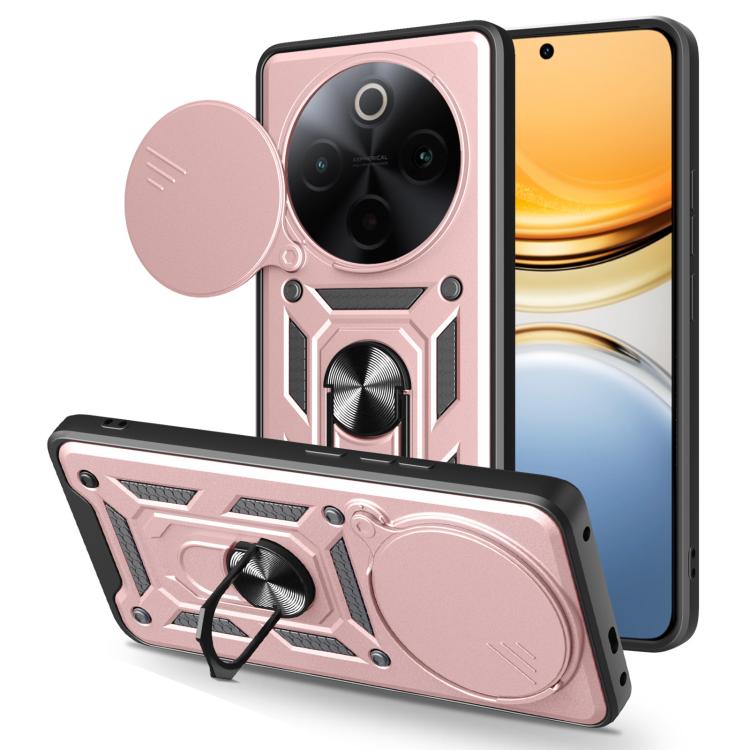 Sliding Camera Cover Design TPU+PC Phone Case, For vivo V40 Lite 5G IDN, For vivo Y300 Pro Global, For vivo iQOO Z9s Pro 5G India