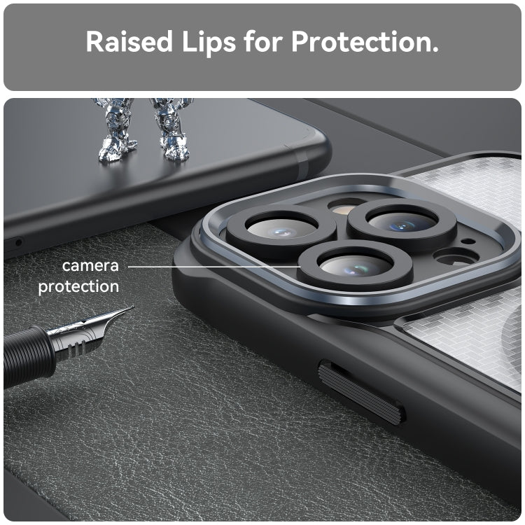 Carbon Fiber Texture MagSafe Translucent Phone Case, For iPhone 11 Pro