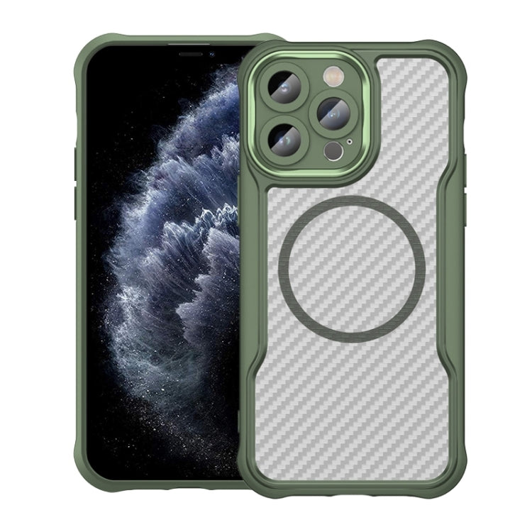 Carbon Fiber Texture MagSafe Translucent Phone Case, For iPhone 11 Pro