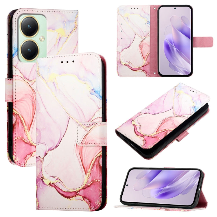 PT003 Marble Pattern Flip Leather Phone Case, For vivo Y27 4G Global