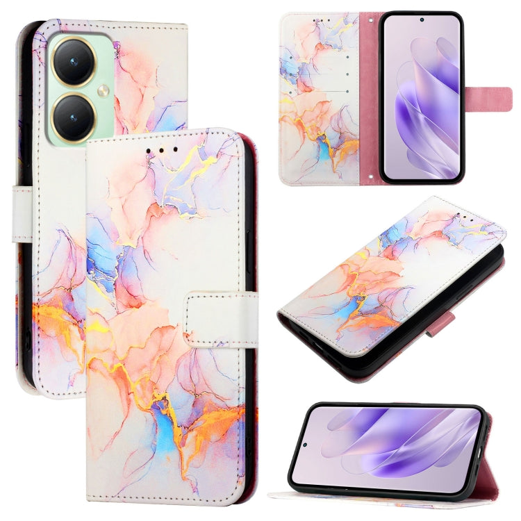 PT003 Marble Pattern Flip Leather Phone Case, For vivo Y27 4G Global