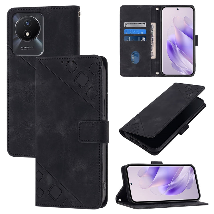 Skin Feel Embossed Leather Phone Case, For vivo X100, For vivo V29 5G Global / V29 Pro, For vivo Y02 / Y02A / Y02t / Y11 2023, For vivo Y36 4G / 5G Global / Y36 4G India