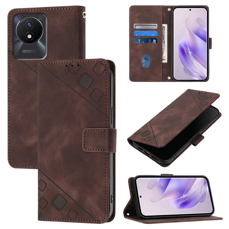 Skin Feel Embossed Leather Phone Case, For vivo X100, For vivo V29 5G Global / V29 Pro, For vivo Y02 / Y02A / Y02t / Y11 2023, For vivo Y36 4G / 5G Global / Y36 4G India