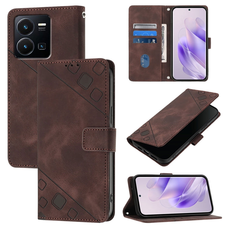 Skin Feel Embossed Leather Phone Case, For vivo Y72 5G / iQOO Z3 / Y52 5G, For vivo Y35 4G Global / Y22s 4G Global, For vivo Y55 5G Global / Y55s 5G / Y75 5G, For vivo Y33s 4G Global / Y21 / Y21s / Y21t