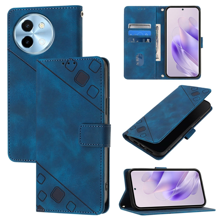 Skin Feel Embossed Leather Phone Case, For vivo Y28 4G, For vivo X100s 5G, For vivo Y38 5G, For vivo V30e 5G Global