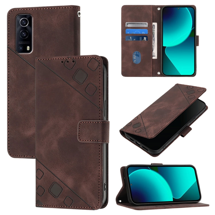 Skin Feel Embossed Leather Phone Case, For vivo Y72 5G / iQOO Z3 / Y52 5G, For vivo Y35 4G Global / Y22s 4G Global, For vivo Y55 5G Global / Y55s 5G / Y75 5G, For vivo Y33s 4G Global / Y21 / Y21s / Y21t