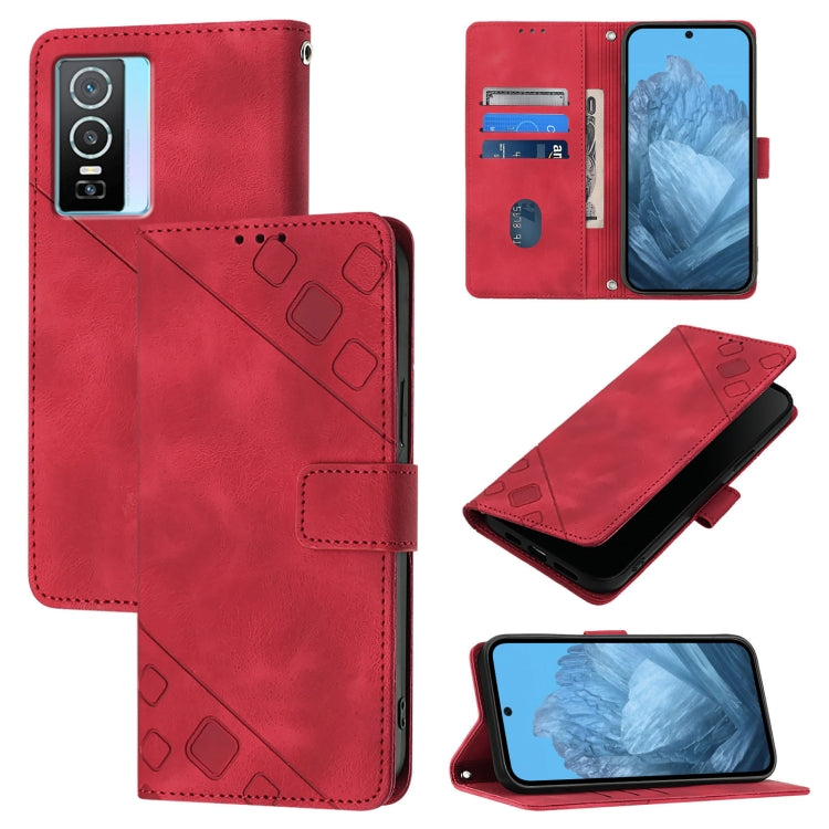Skin Feel Embossed Leather Phone Case, For vivo Y76 5G, For vivo Y52s 5G / Y31s 5G / Y72 5G India, For vivo Y20 / Y20a / Y20i / Y20s / Y20g, For vivo Y70s