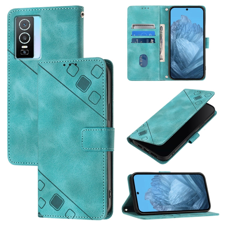 Skin Feel Embossed Leather Phone Case, For vivo Y76 5G, For vivo Y52s 5G / Y31s 5G / Y72 5G India, For vivo Y20 / Y20a / Y20i / Y20s / Y20g, For vivo Y70s