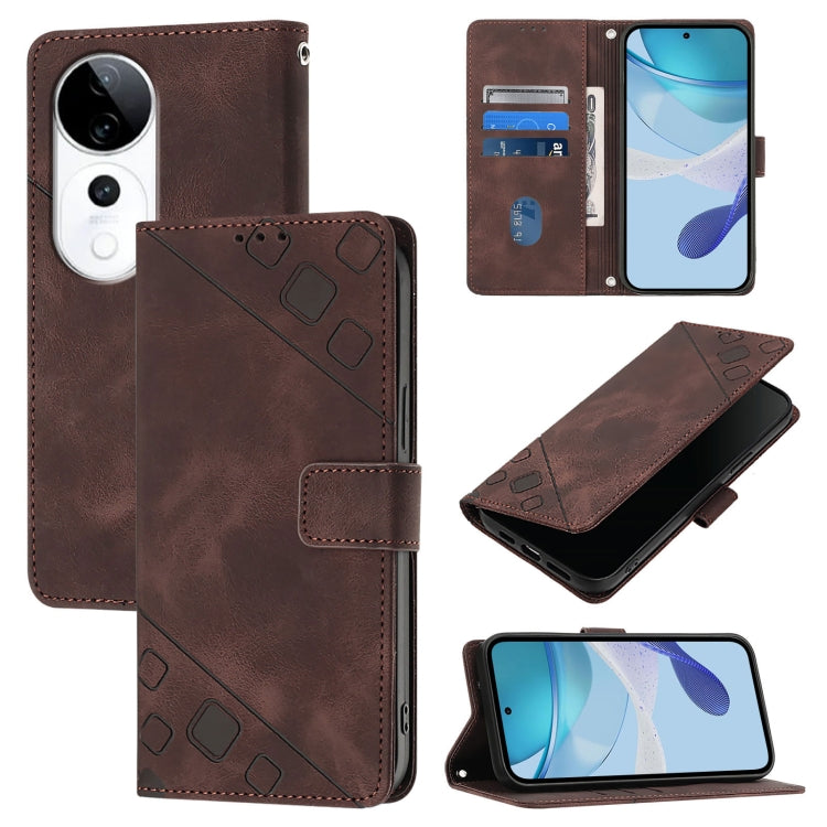 Skin Feel Embossed Leather Phone Case, For vivo S20 Pro 5G, For vivo Y300 5G, For vivo S19 Pro, For vivo S19