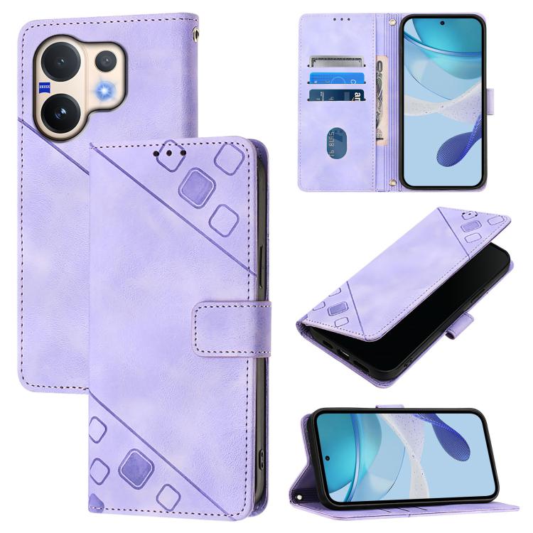 Skin Feel Embossed Leather Phone Case, For vivo V60 Lite 5G Global, For vivo Y400 5G Global, For vivo Y400 4G, For vivo V60 5G Global