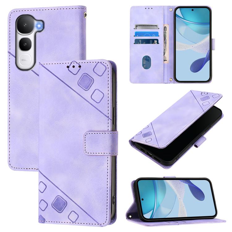 Skin Feel Embossed Leather Phone Case, For vivo V60 Lite 5G Global, For vivo Y400 5G Global, For vivo Y400 4G, For vivo V60 5G Global