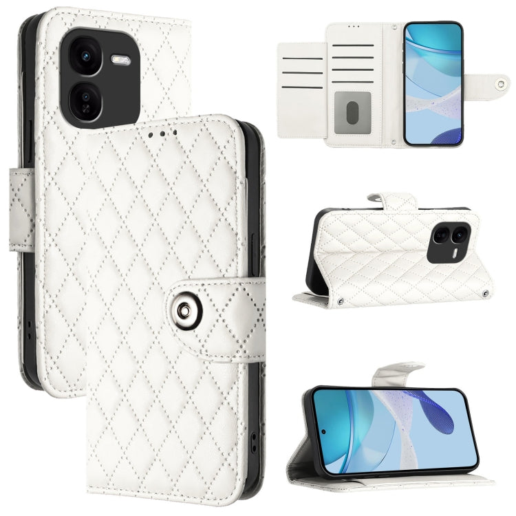 Rhombic Texture Flip Leather Phone Case with Lanyard, For vivo V30e, For vivo iQOO Z9x, For vivo Y20 / Y20i / Y20s / Y20a, For vivo iQOO U1x / Y11s / Y12s / Y12a