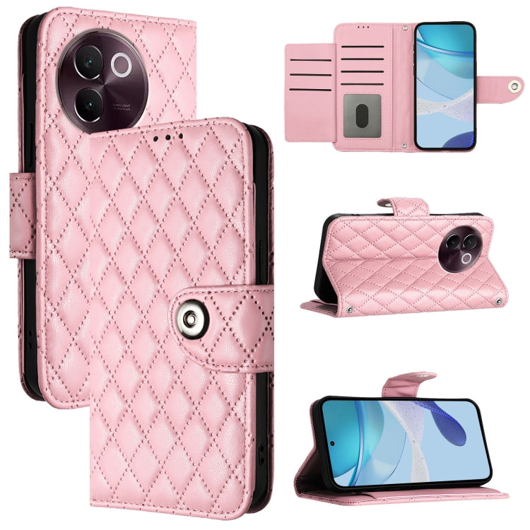 Rhombic Texture Flip Leather Phone Case with Lanyard, For vivo V30e, For vivo iQOO Z9x, For vivo Y20 / Y20i / Y20s / Y20a, For vivo iQOO U1x / Y11s / Y12s / Y12a