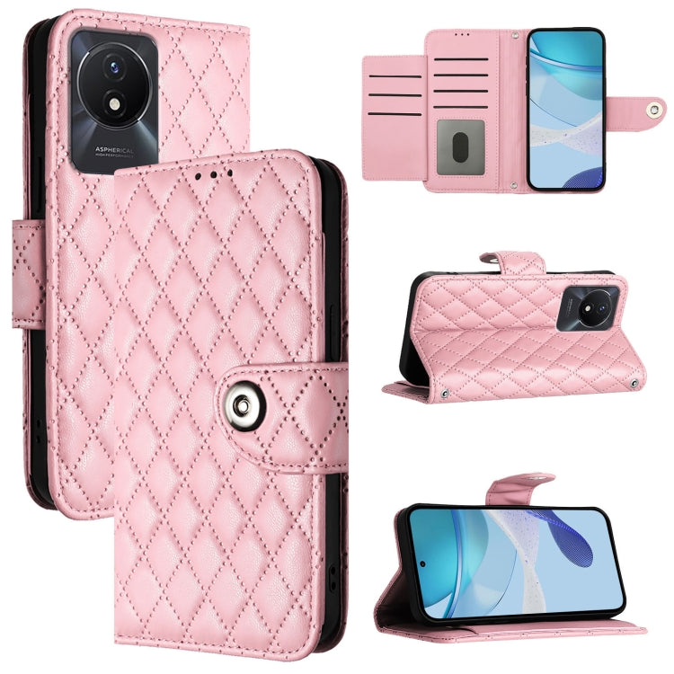 Rhombic Texture Flip Leather Phone Case with Lanyard, For vivo Y27 5G / Y27s, For vivo V29 / V29 Pro, For vivo Y17s 4G / Y17s 5G India, For vivo Y02A / Y02 / Y11 2023 / Y02t