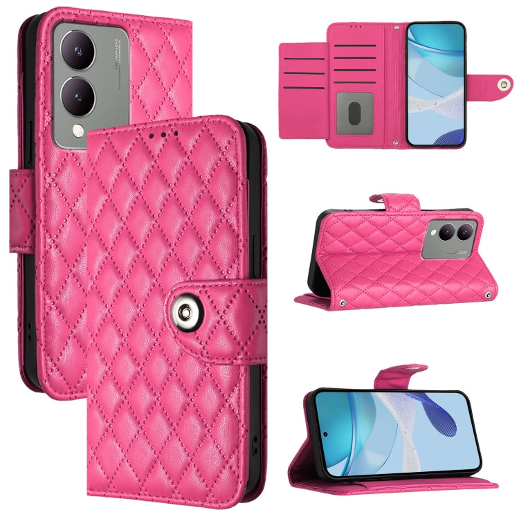 Rhombic Texture Flip Leather Phone Case with Lanyard, For vivo Y27 5G / Y27s, For vivo V29 / V29 Pro, For vivo Y17s 4G / Y17s 5G India, For vivo Y02A / Y02 / Y11 2023 / Y02t