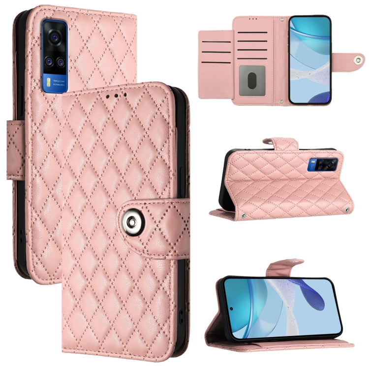 Rhombic Texture Flip Leather Phone Case with Lanyard, For vivo Y76 5G, For vivo Y51 2020 India / Y31 India, For vivo Y53s 5G / Y51a / Y33, For vivo Y52s 5G / iQOO U3